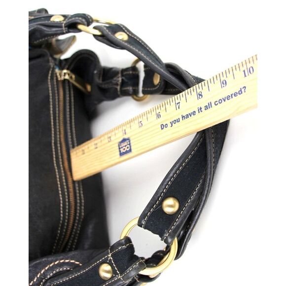 Steven by Steve Madden BLACK GENUINE LEATHER TOTE SHOULDER BAG HANDBAG PURSE - Picture 14 of 14